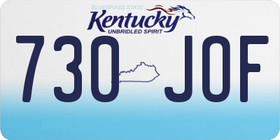 KY license plate 730JOF