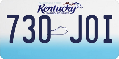 KY license plate 730JOI