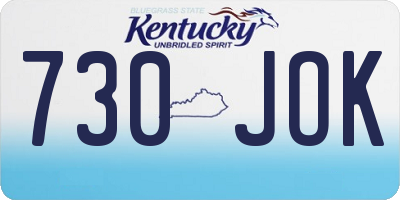 KY license plate 730JOK