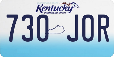 KY license plate 730JOR