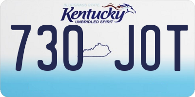 KY license plate 730JOT
