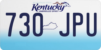 KY license plate 730JPU