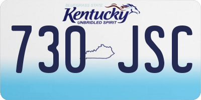 KY license plate 730JSC