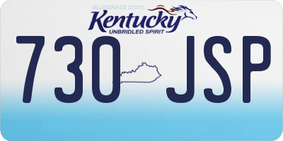 KY license plate 730JSP