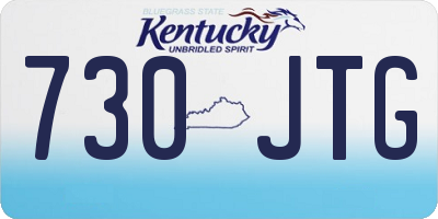 KY license plate 730JTG