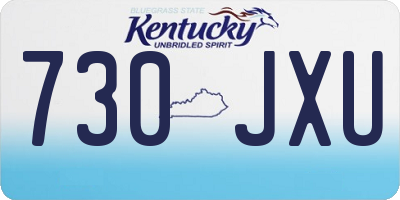 KY license plate 730JXU