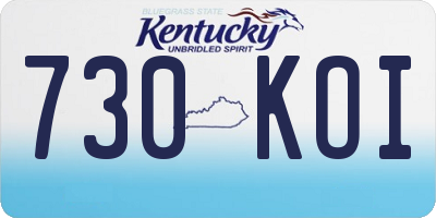 KY license plate 730KOI