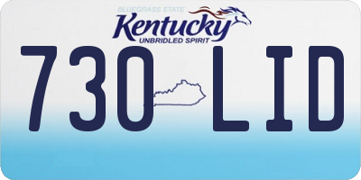 KY license plate 730LID