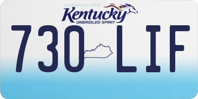 KY license plate 730LIF