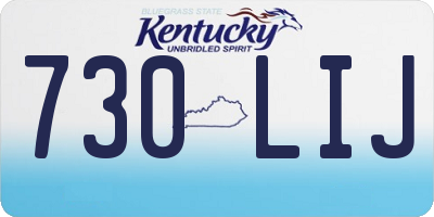 KY license plate 730LIJ