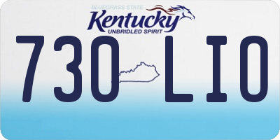 KY license plate 730LIO