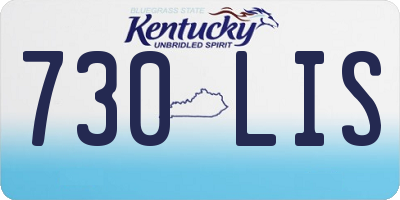KY license plate 730LIS