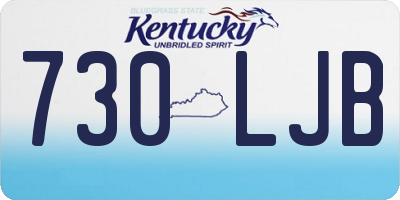 KY license plate 730LJB