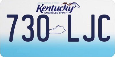 KY license plate 730LJC