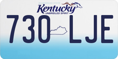 KY license plate 730LJE