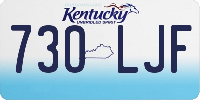 KY license plate 730LJF