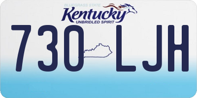 KY license plate 730LJH
