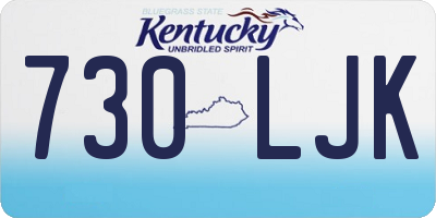 KY license plate 730LJK