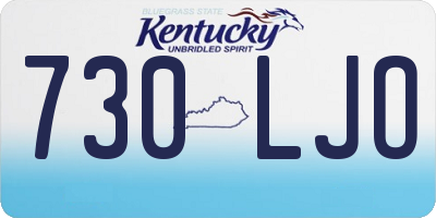 KY license plate 730LJO