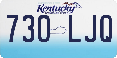 KY license plate 730LJQ