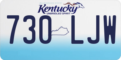 KY license plate 730LJW