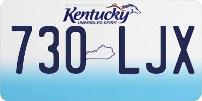 KY license plate 730LJX