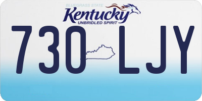 KY license plate 730LJY