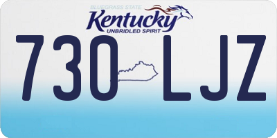 KY license plate 730LJZ