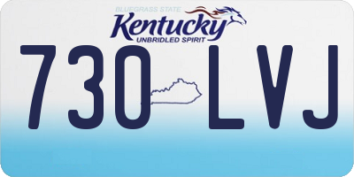 KY license plate 730LVJ