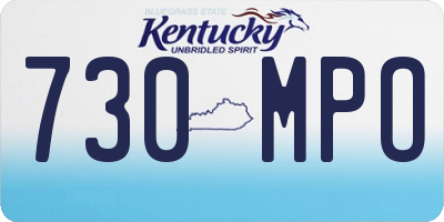 KY license plate 730MPO