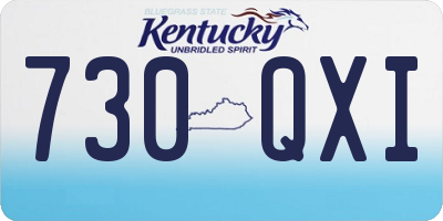 KY license plate 730QXI