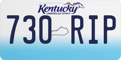 KY license plate 730RIP