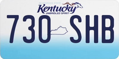 KY license plate 730SHB
