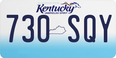 KY license plate 730SQY