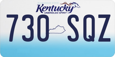 KY license plate 730SQZ