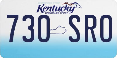 KY license plate 730SRO
