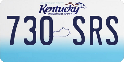 KY license plate 730SRS