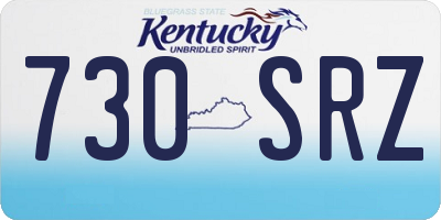 KY license plate 730SRZ