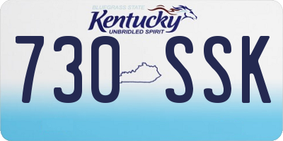KY license plate 730SSK