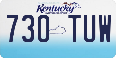 KY license plate 730TUW
