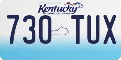 KY license plate 730TUX