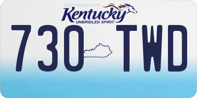 KY license plate 730TWD