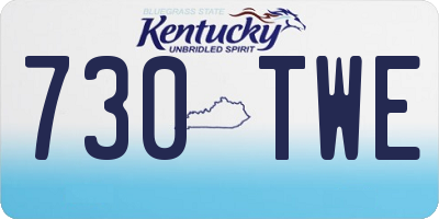 KY license plate 730TWE