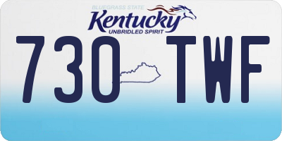 KY license plate 730TWF