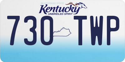 KY license plate 730TWP
