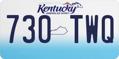 KY license plate 730TWQ