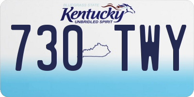KY license plate 730TWY