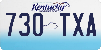 KY license plate 730TXA