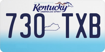 KY license plate 730TXB