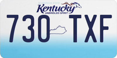 KY license plate 730TXF